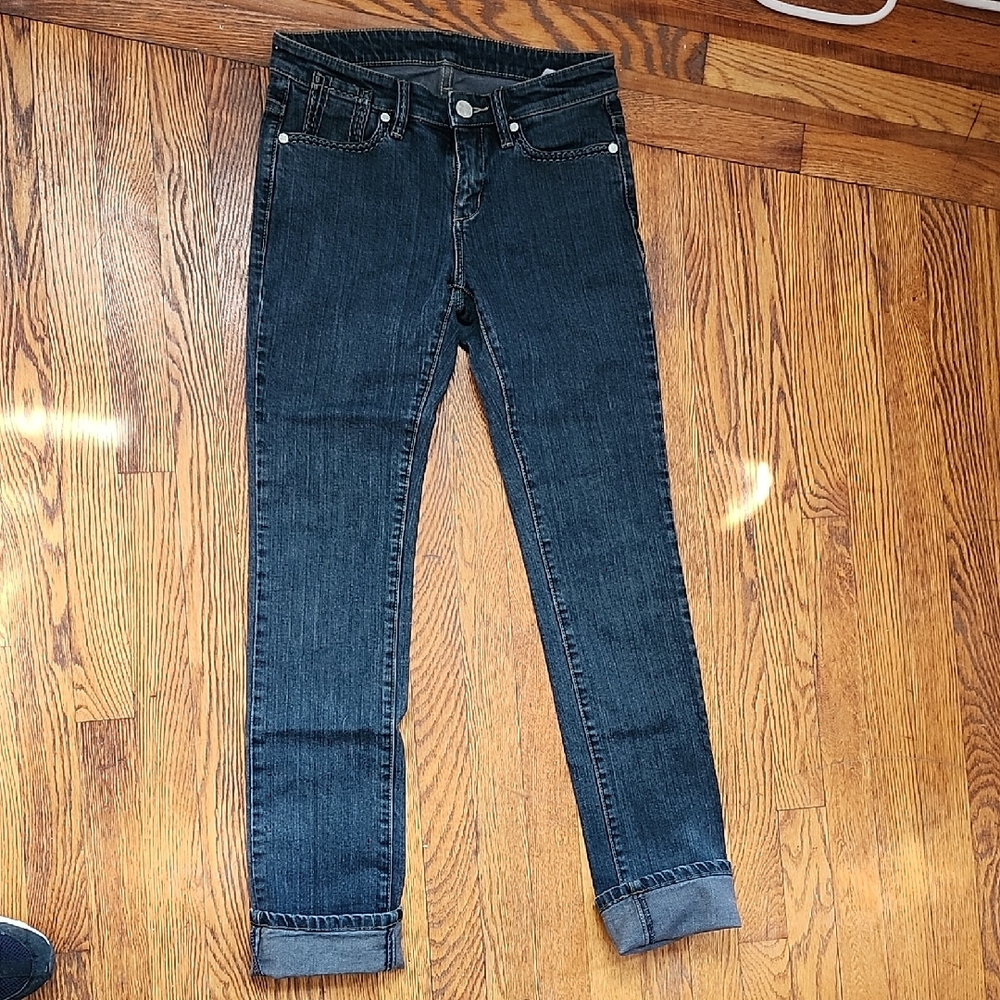 BCBGMaxAzria Midrise Skinny Jeans Blue/Grey 99% Cotton 27